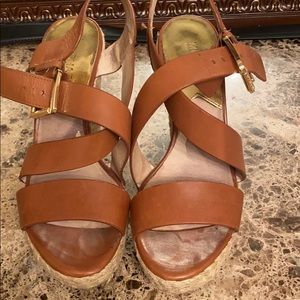Caramel Michael Kors wedged sandals